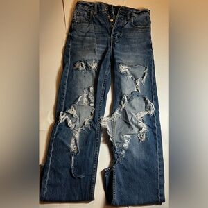 Aero Women’s 00 Distressed Baggy Blue Jeans